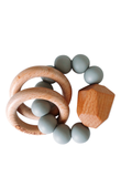 Chewable Charm Silicone + Wood Teether Toy - Grey - Let Them Be Little, A Baby & Children's Boutique