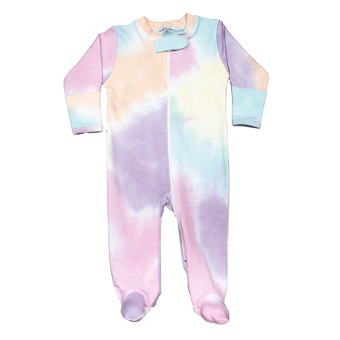 Baby Noomie Zipper Footie - Rainbow Tie Dye - Let Them Be Little, A Baby & Children's Clothing Boutique
