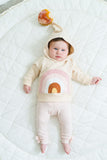 Oh Baby! Hooded Pocket Sweatshirt - Natural Blush Rainbow - Let Them Be Little, A Baby & Children's Boutique