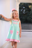 Trotter Street Kids Ruffled Pocket Dress - Heart Sunglasses - Let Them Be Little, A Baby & Children's Clothing Boutique