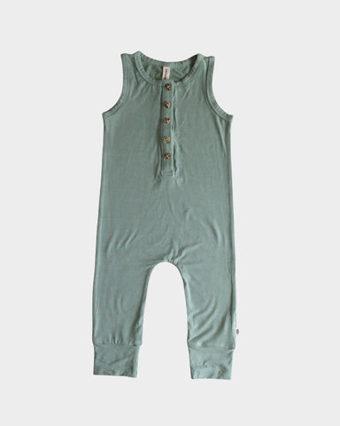 Babysprouts Henley Tank Romper - Seagreen - Let Them Be Little, A Baby & Children's Clothing Boutique