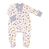 Magnolia Baby Printed Zipper Footie - Under Construction - Let Them Be Little, A Baby & Children's Clothing Boutique