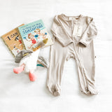 River + Co. Zipper Footie - Sand - Let Them Be Little, A Baby & Children's Clothing Boutique