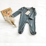 River + Co. Zipper Footie - Charcoal - Let Them Be Little, A Baby & Children's Clothing Boutique