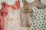 Baby Sprouts Ruffle Tank - Dots in Rose - Let Them Be Little, A Baby & Children's Clothing Boutique