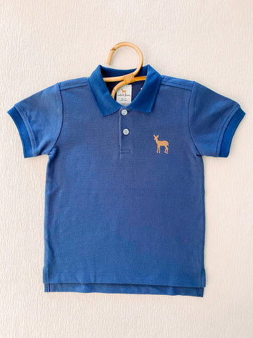 Velvet Fawn Mack Polo - River/Bison PREORDER - Let Them Be Little, A Baby & Children's Clothing Boutique
