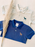 Velvet Fawn Mack Polo - River/Bison PREORDER - Let Them Be Little, A Baby & Children's Clothing Boutique