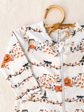 Velvet Fawn Zipper Footie - Spooktacular PREORDER - Let Them Be Little, A Baby & Children's Clothing Boutique