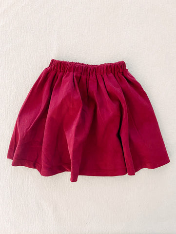 Velvet Fawn Camilla Skirt - Cranberry Mini Corduroy PREORDER - Let Them Be Little, A Baby & Children's Clothing Boutique