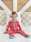 Kozi & Co Zipper Footie - Nordic Red - Let Them Be Little, A Baby & Children's Clothing Boutique
