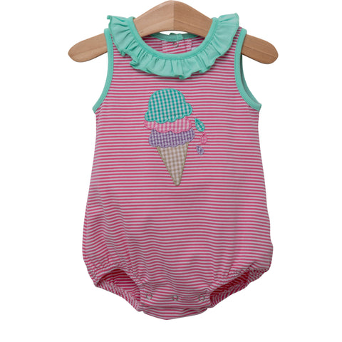 Trotter Street Kids Ruffle Bubble - Ice Cream Cone Applique - Let Them Be Little, A Baby & Children's Clothing Boutique