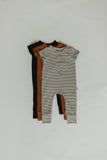 Babysprouts T-Shirt Romper - Micro Olive Stripe - Let Them Be Little, A Baby & Children's Clothing Boutique