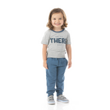 Kickee Pants Short Sleeve Easy Fit Crew Neck Graphic Tee - Heathered Mist Are We There Yet - Let Them Be Little, A Baby & Children's Clothing Boutique