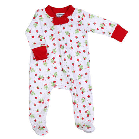 Magnolia Baby Printed Zipper Footie - So Berry Cute - Let Them Be Little, A Baby & Children's Clothing Boutique