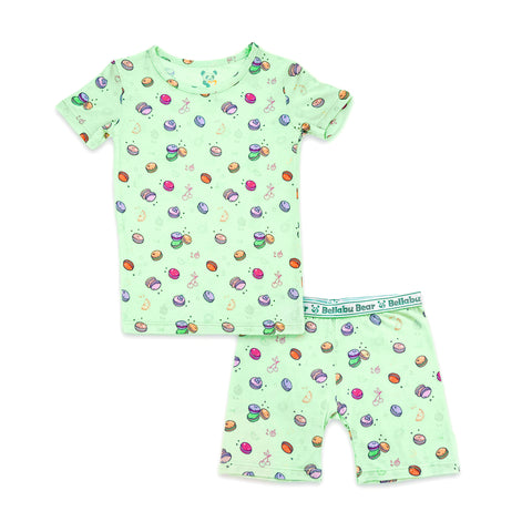 Bellabu Bear 2 piece Shorts PJ Set - Macarons - Let Them Be Little, A Baby & Children's Clothing Boutique