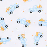 Magnolia Baby Printed Zipper Footie - Picking Pumpkins Blue - Let Them Be Little, A Baby & Children's Clothing Boutique