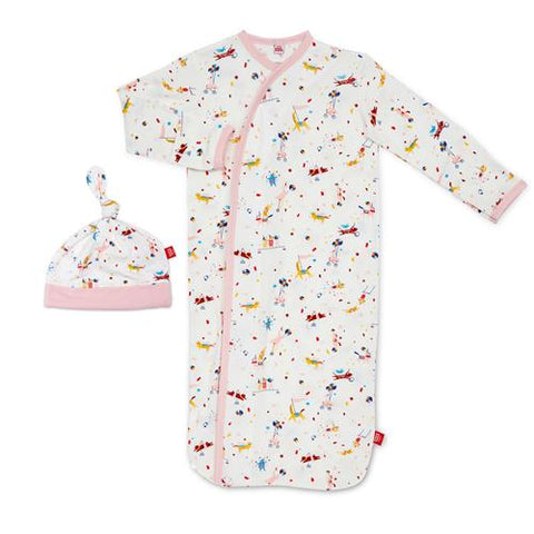 Magnetic Me Modal Sack Gown & Hat Set - Pink Carnivale - Let Them Be Little, A Baby & Children's Boutique