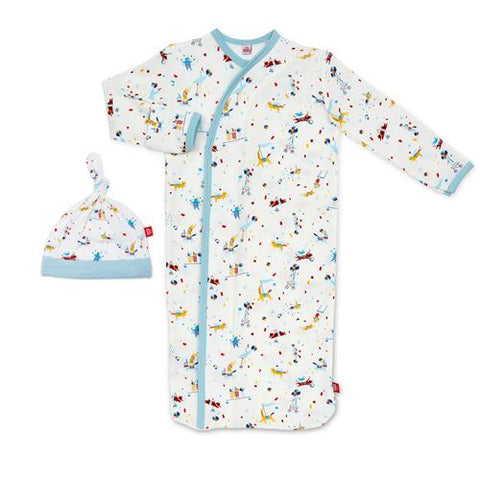 Magnetic Me Modal Sack Gown & Hat Set - Blue Carnivale - Let Them Be Little, A Baby & Children's Boutique