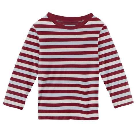 Kickee Pants Print Long Sleeve Easy Fit Crew Neck Tee - Playground Stripe - Let Them Be Little, A Baby & Children's Clothing Boutique
