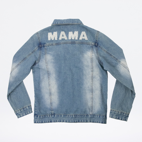LE LA LO Women's Denim Beaded Jacket - Mama - Let Them Be Little, A Baby & Children's Clothing Boutique