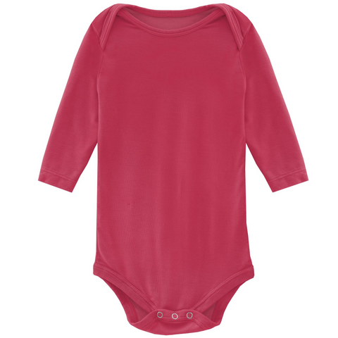 Kickee Pants Solid Long Sleeve One Piece - Taffy - Let Them Be Little, A Baby & Children's Clothing Boutique