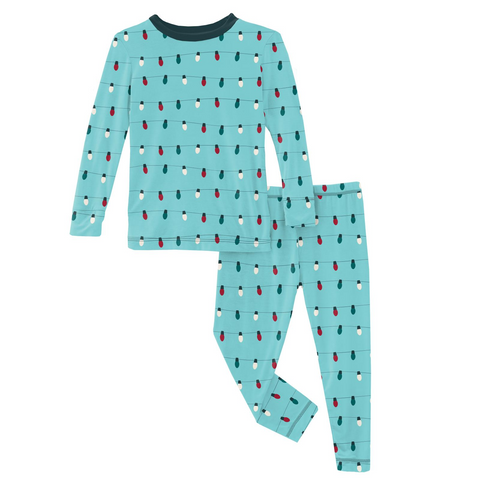 Kickee Pants Print Long Sleeve Pajama Set - Iceberg Holiday Lights - Let Them Be Little, A Baby & Children's Clothing Boutique