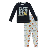 Kickee Pants Graphic Tee Long Sleeve Pajama Set - Illusion Blue Class Pet - Let Them Be Little, A Baby & Children's Clothing Boutique