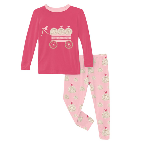 Kickee Pants Graphic Tee Long Sleeve Pajama Set - Lotus Hay Bales - Let Them Be Little, A Baby & Children's Clothing Boutique