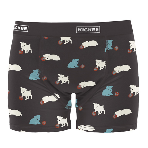 Kickee Pants Men's Print Boxer Brief - Midnight Puppy - Let Them Be Little, A Baby & Children's Clothing Boutique