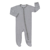 Emerson & Friends Bamboo Footie - Grey Stripe - Let Them Be Little, A Baby & Children's Boutique