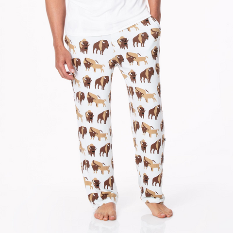 Kickee Pants Men's Print Pajama Pants - Fresh Air Bison - Let Them Be Little, A Baby & Children's Clothing Boutique