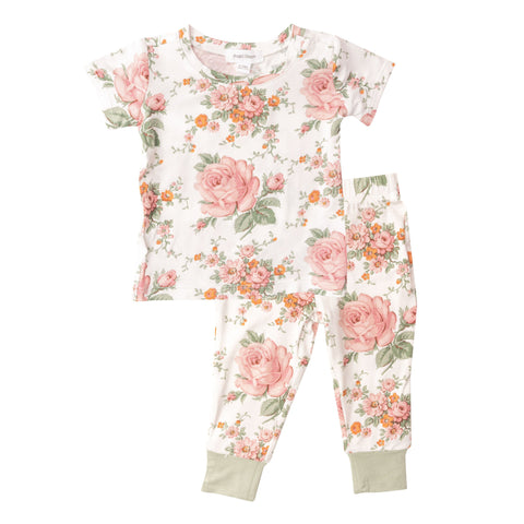 Angel Dear Short Sleeve 2 Piece PJ Set - Vintage Rose - Let Them Be Little, A Baby & Children's Clothing Boutique