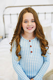 Swoon Baby Blue Gingham Loungewear Set - SBF2183 - Let Them Be Little, A Baby & Children's Clothing Boutique