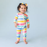 Macaron + Me Zipper Romper - Ombre Stripes - Let Them Be Little, A Baby & Children's Clothing Boutique