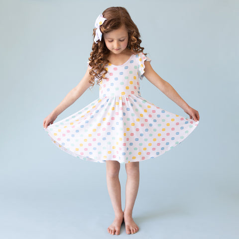 Macaron + Me Flutter Sleeve Swing Dress - Macarons - Let Them Be Little, A Baby & Children's Clothing Boutique