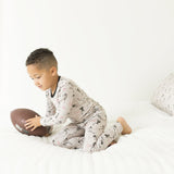 Macaron + Me Long Sleeve Toddler PJ Set - Touchdown - Let Them Be Little, A Baby & Children's Clothing Boutique