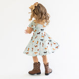 Macaron + Me Flutter Sleeve Swing Dress - Western Horses - Let Them Be Little, A Baby & Children's Clothing Boutique
