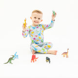 Macaron + Me Zipper Romper - Neon Dino - Let Them Be Little, A Baby & Children's Clothing Boutique