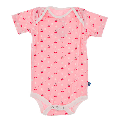 Kickee Pants Printed Short Sleeve One Piece - Lotus Cherries and Blossoms PRESALE - Let Them Be Little, A Baby & Children's Boutique