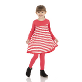 Kickee Pants Classic Long Sleeve Swing Dress - Hopscotch Stripe - Let Them Be Little, A Baby & Children's Clothing Boutique