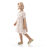 Kickee Pants Print Classic Short Sleeve Swing Dress - Macaroon Floral Vines - Let Them Be Little, A Baby & Children's Clothing Boutique
