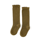 Little Stocking Co. Lace Top Knee Highs - Olive - Let Them Be Little, A Baby & Children's Clothing Boutique