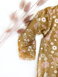 Emerson & Friends Bamboo Footie - Mustard Floral - Let Them Be Little, A Baby & Children's Boutique