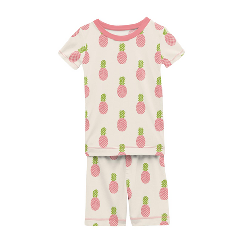 Kickee Pants Print Short Sleeve w / Shorts Pajama Set - Strawberry Pineapples - Let Them Be Little, A Baby & Children's Clothing Boutique