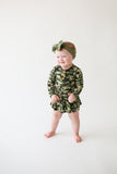 Posh Peanut Long Sleeve Henley Twirl Skirt Bodysuit - Cadet - Let Them Be Little, A Baby & Children's Boutique