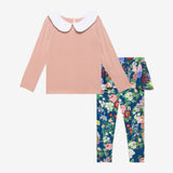 Posh Peanut Long Sleeve Peterpan Collar T-Shirt & Skirted Legging Set - Carmen - Let Them Be Little, A Baby & Children's Clothing Boutique
