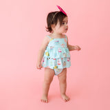 Posh Peanut Ruffled Spaghetti Strap Bubble Romper - Donuts - Let Them Be Little, A Baby & Children's Clothing Boutique