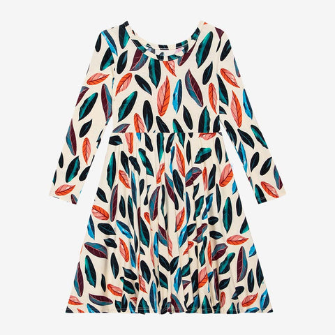 Posh Peanut Long Sleeve Twirl Dress - Casper - Let Them Be Little, A Baby & Children's Clothing Boutique