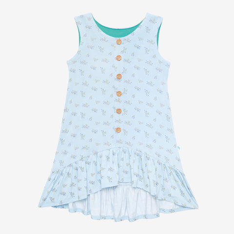 Posh Peanut Henley Ruffled Cap Sleeve Hi Low Dress - Grace - Let Them Be Little, A Baby & Children's Clothing Boutique