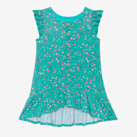 Posh Peanut Henley Ruffled Cap Sleeve Hi Low Dress - Cassandra - Let Them Be Little, A Baby & Children's Clothing Boutique